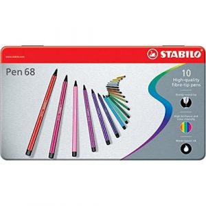 Pennarelli Pen 68 Stabilo 10 Colori Confezione Metallo  - 6810-6