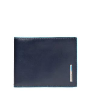 Portafoglio Piquadro Uomo 12 porta carte credito in pelle Blue Square blu