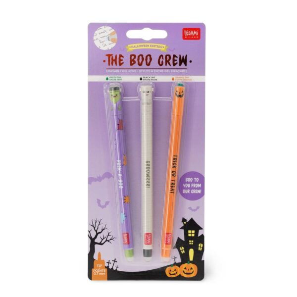 Legami Set di 3 Penne Gel Cancellabili Hallowen Edition The Boo Crew Verde,  Nera, Arancio a 6.95